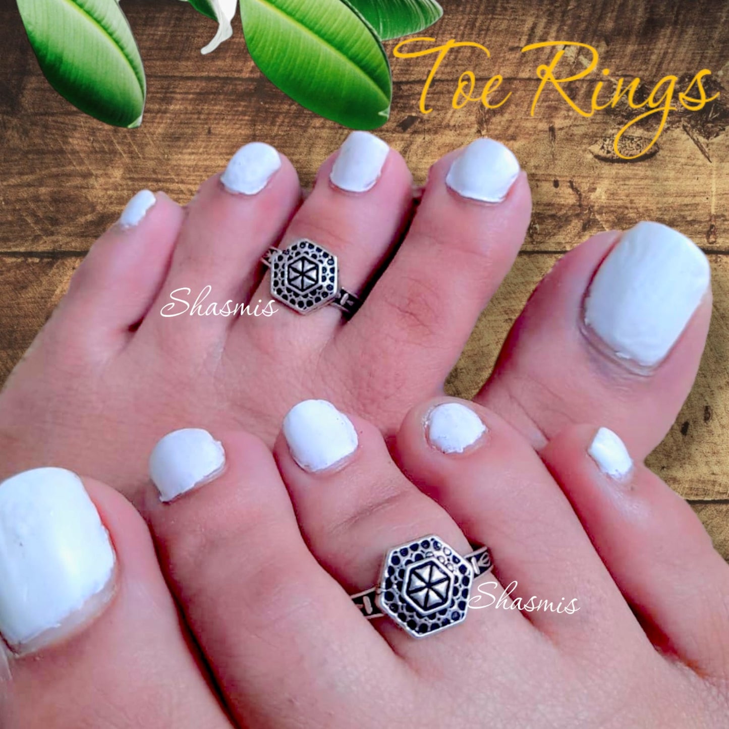 Shaped Oxidised Toe Ring