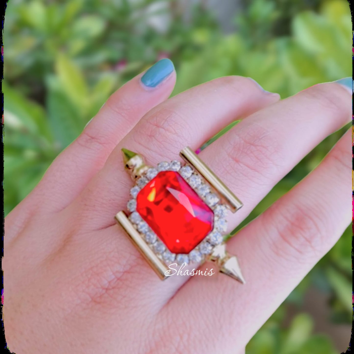 Red Ruby Diamond Ring