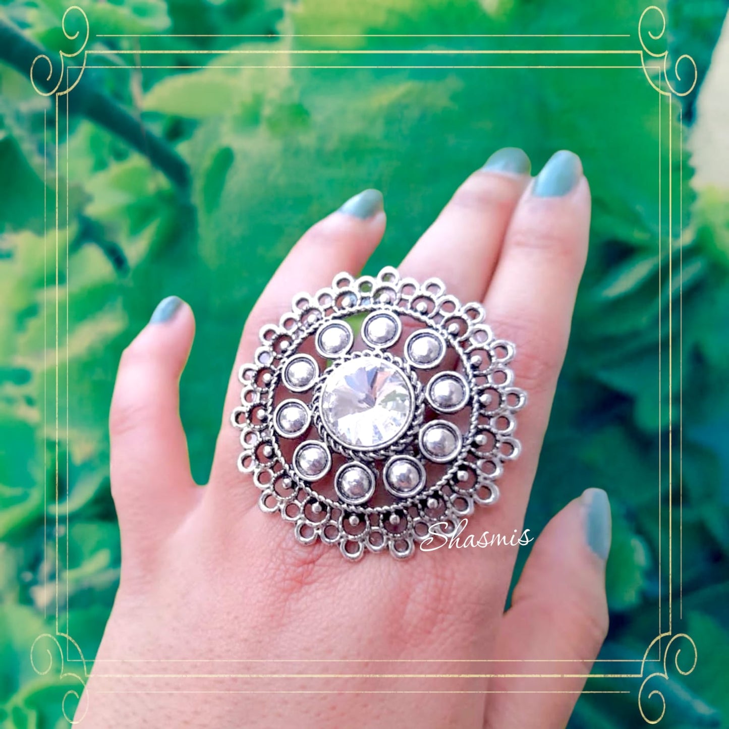 Party wear Oxidised Ring