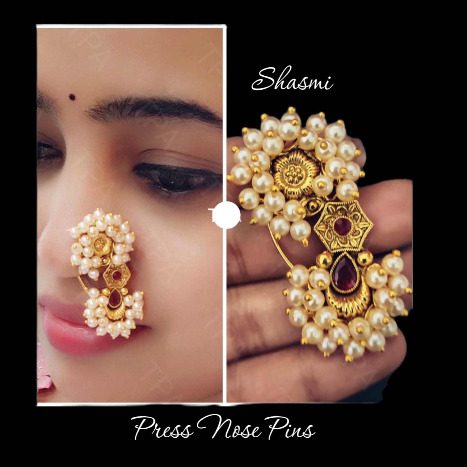 Nose pin pressing sales gold