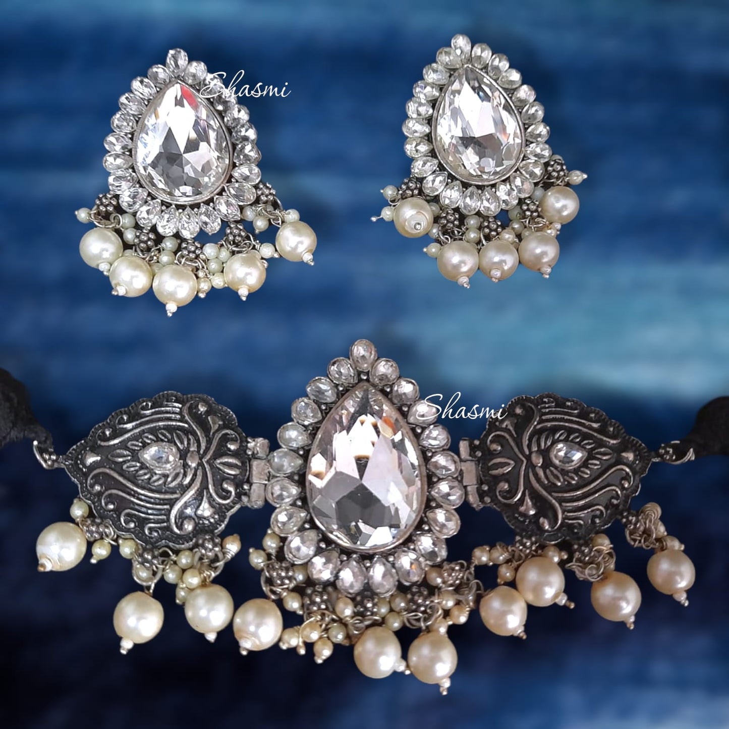Diamond Choker Necklace Set