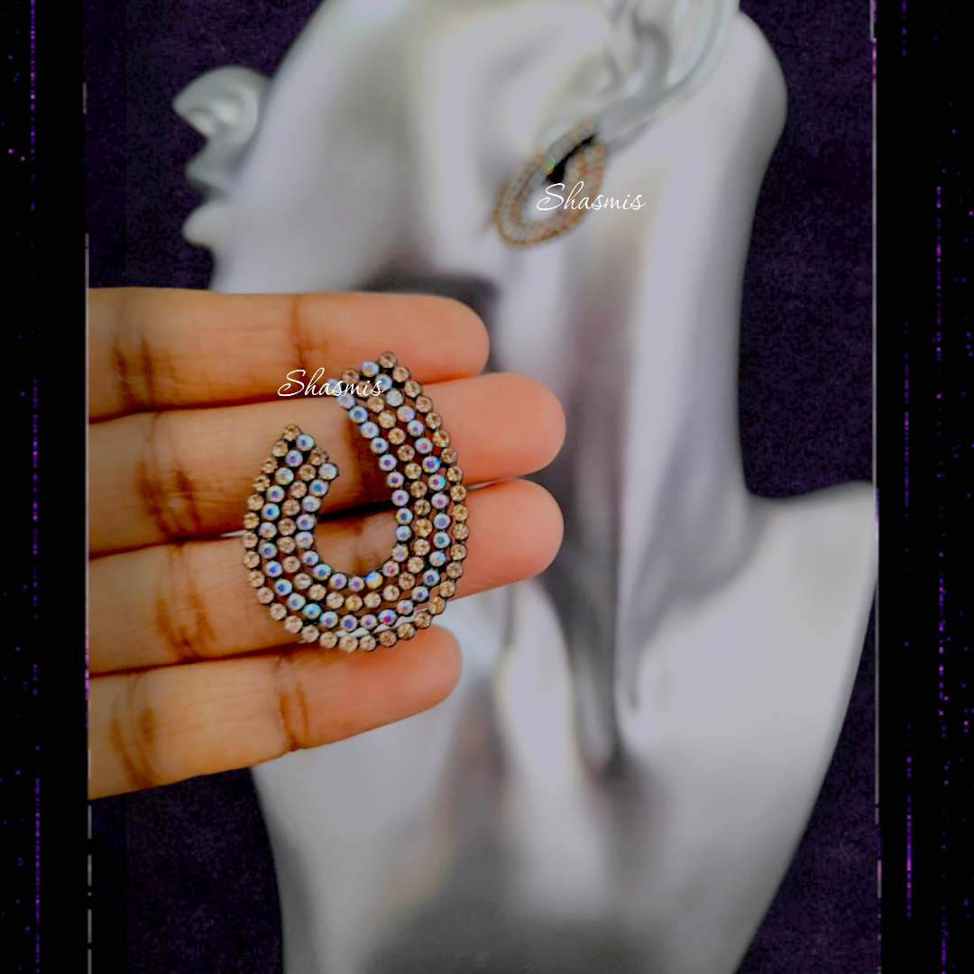 Diamond Shade Hoop Earrings