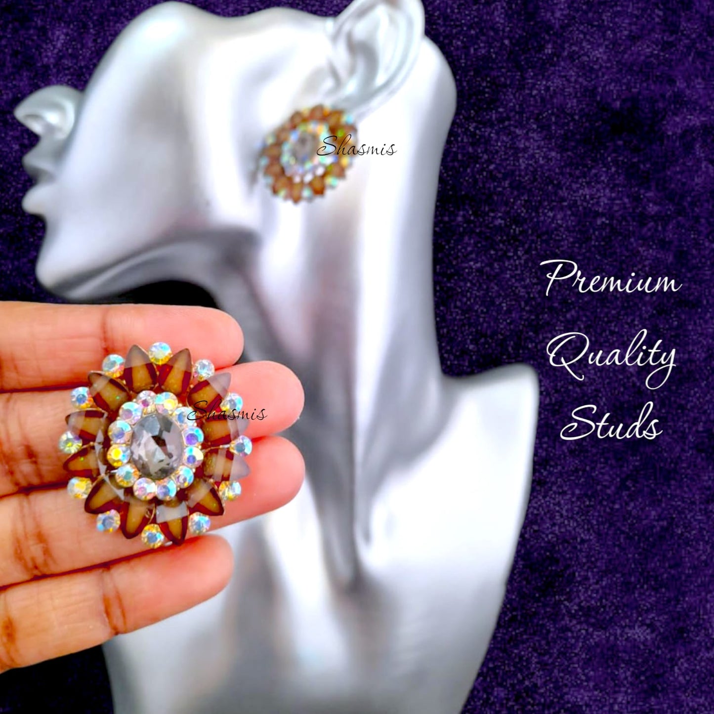 Brown Studs Diamond Earrings