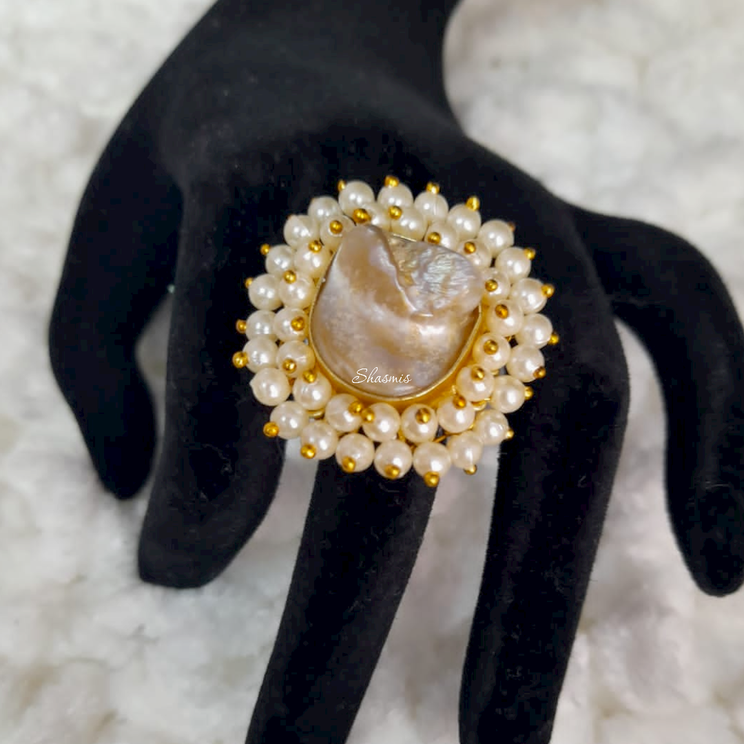 Fresh Water Stone Pearl Ring