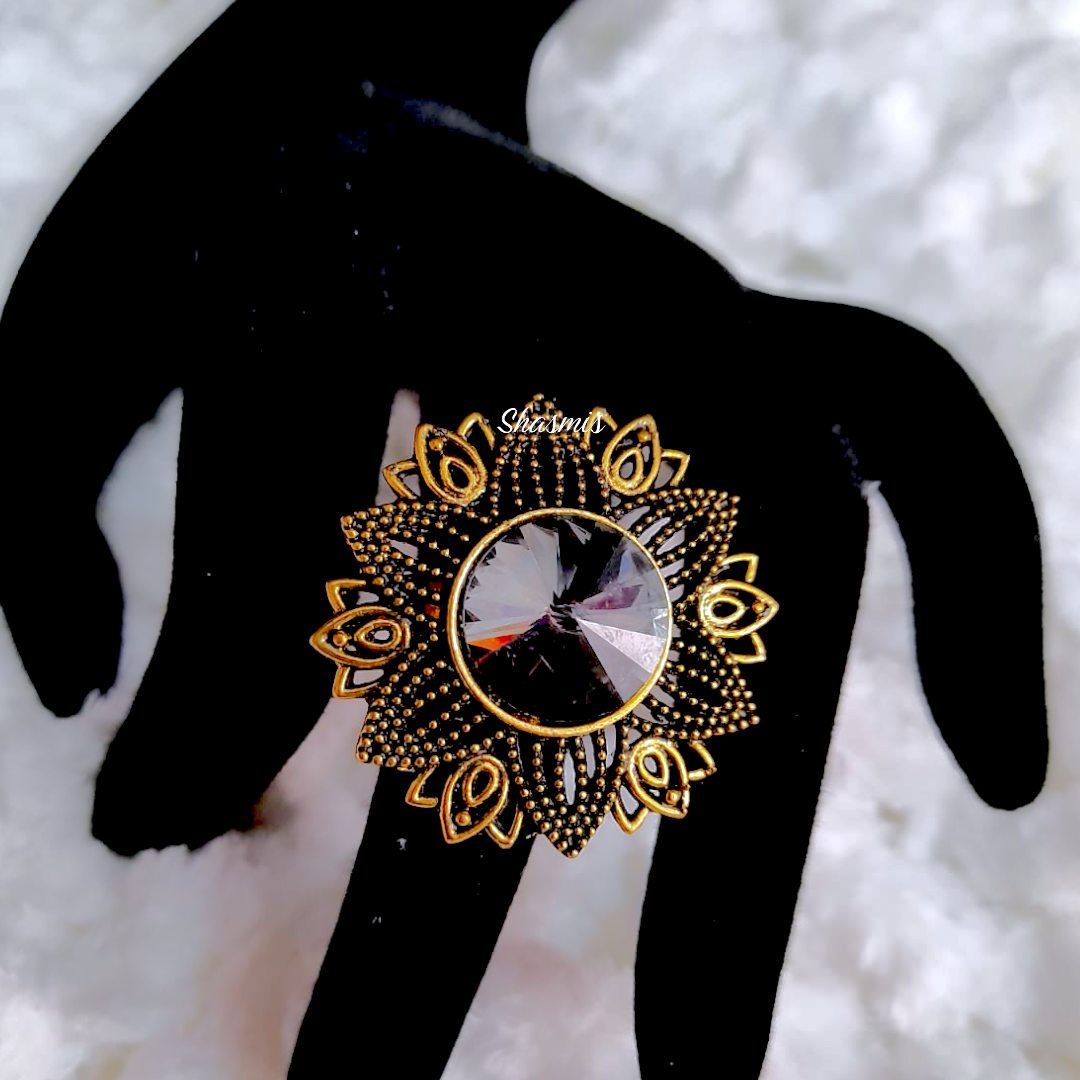 Grey Gold Design Diamond Ring