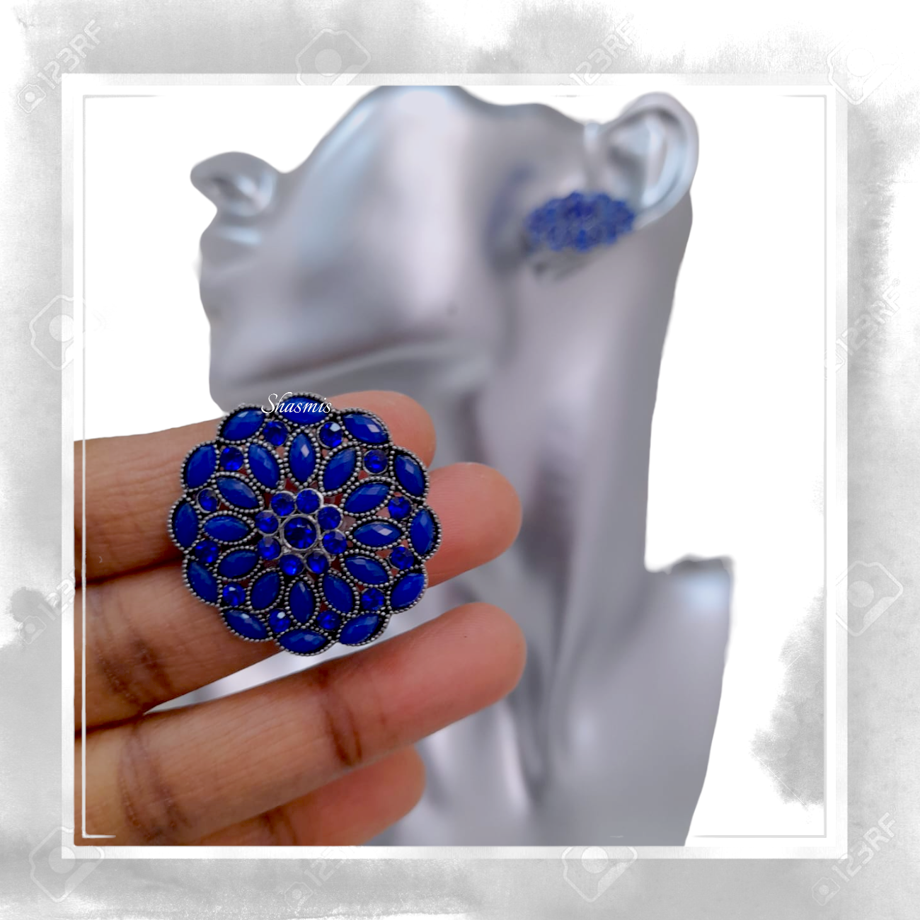 Blue Diamond Earrings