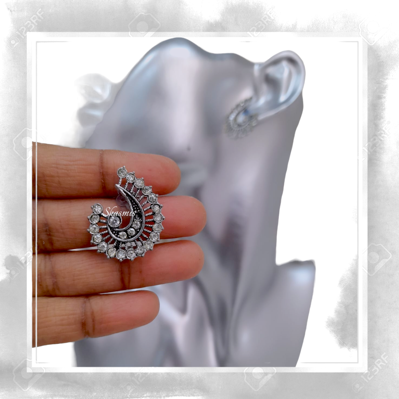 Diamond OxidisedStud Earrings