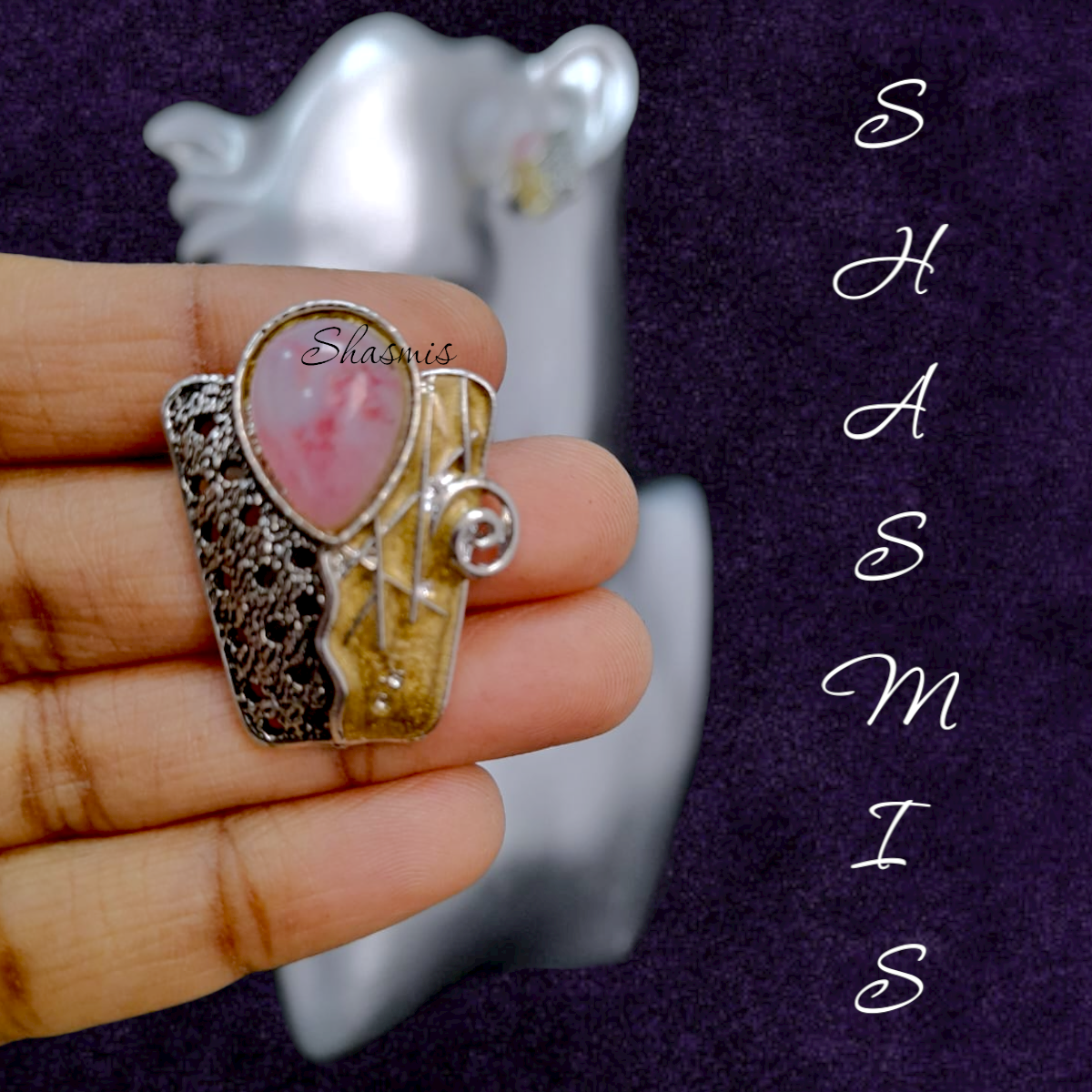 Pink Stone Studs Earrings