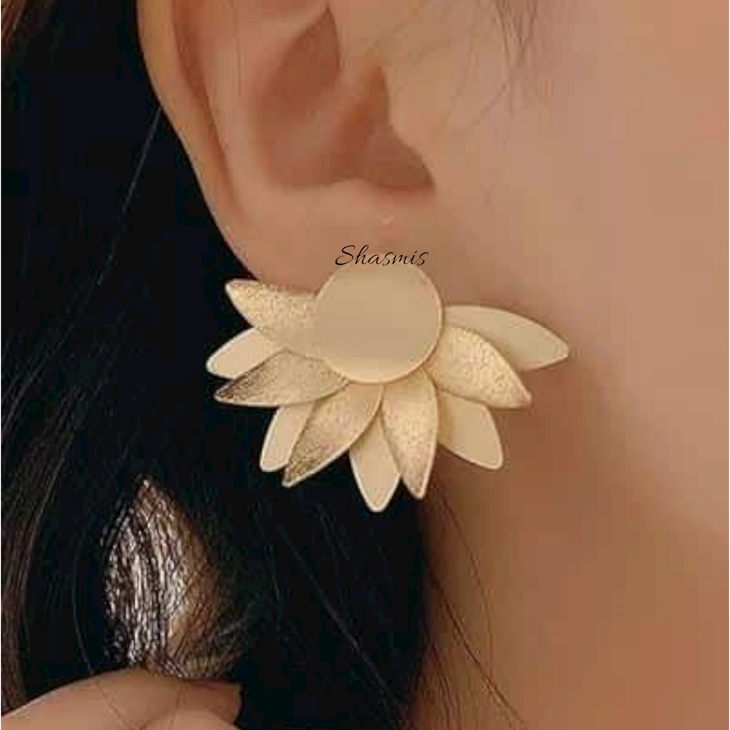 Gold Plating Earring Look Alike Sunflower