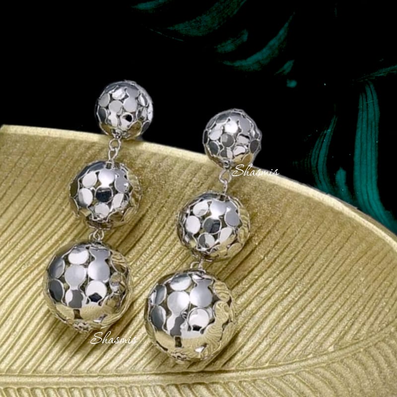 Silver Balls Drop Earrings