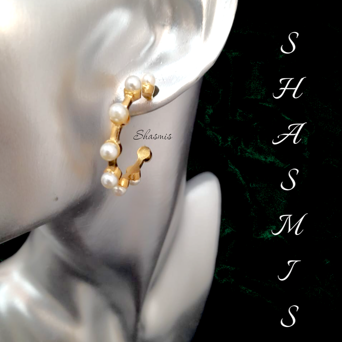 Pearl Hoop Stud Earrings