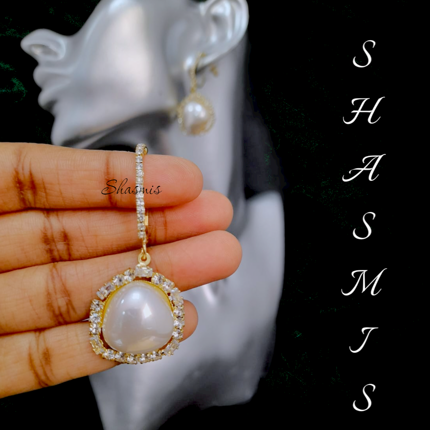 White Pearl With Gold Plating Earrings