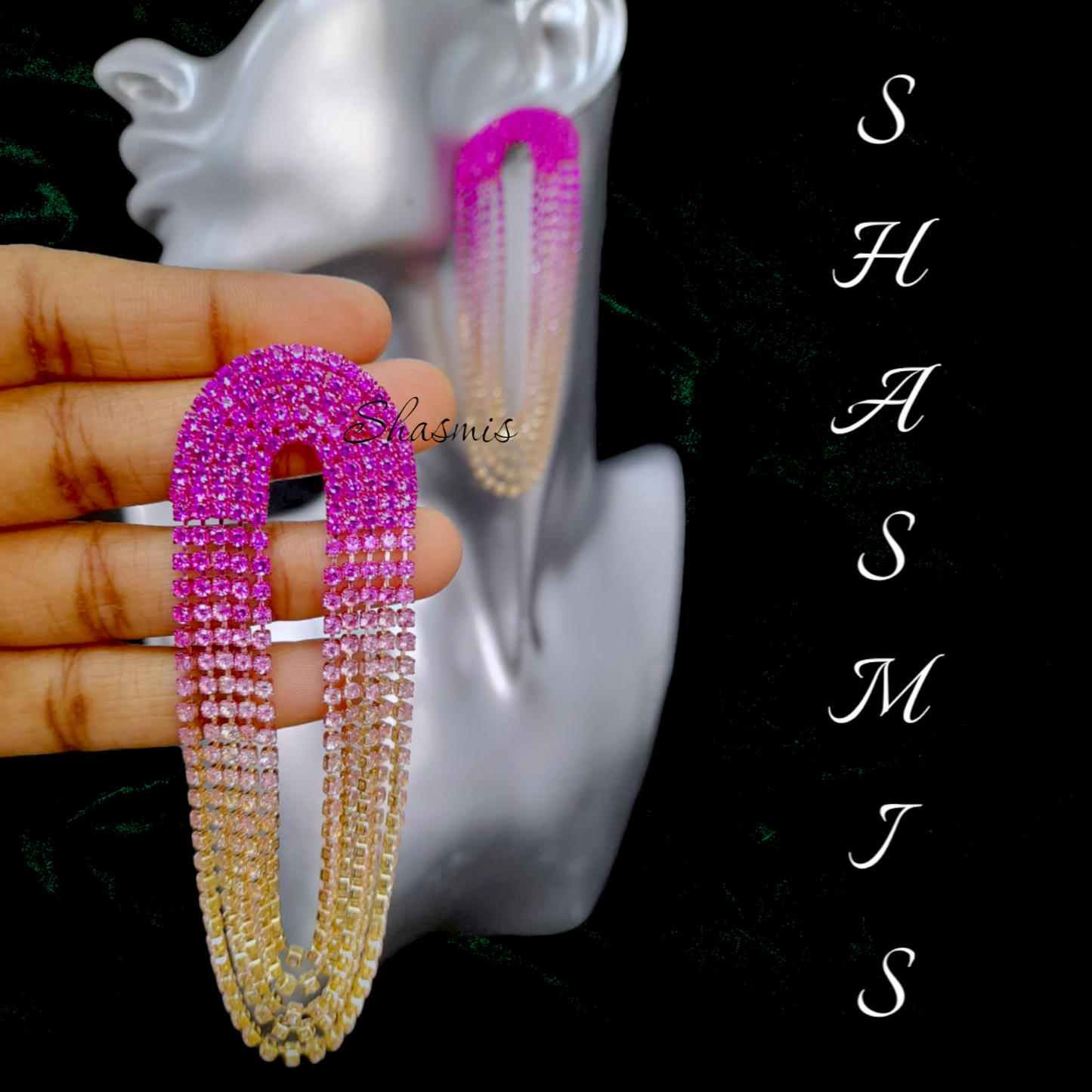 Purple Color Gold Earrings