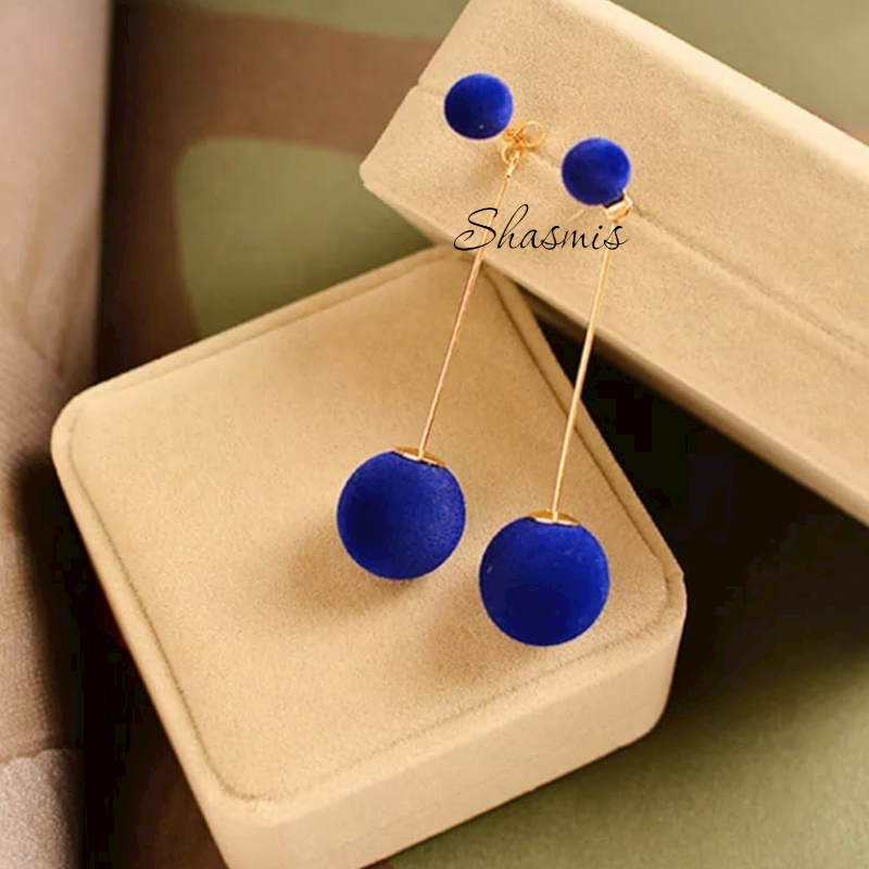 Dark Blue Drop Earrings