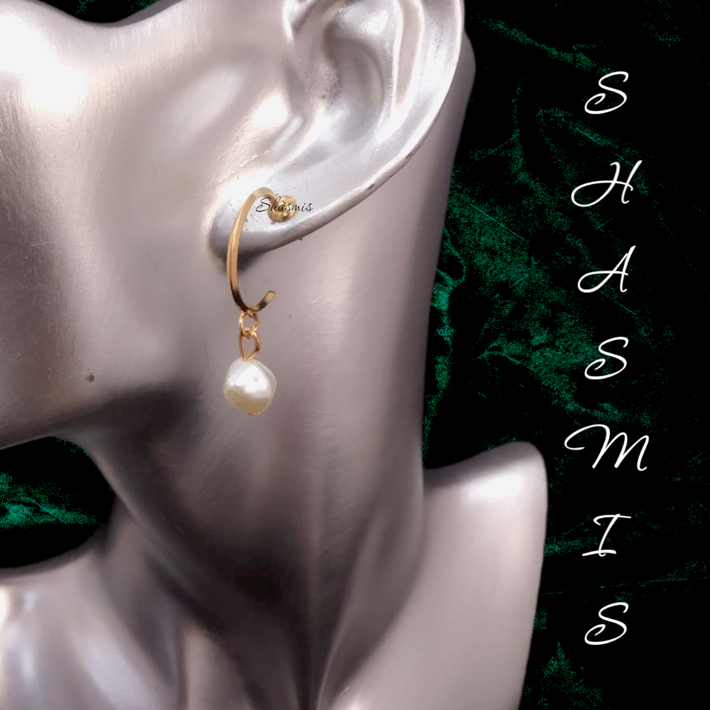 Pearl On Drop Golden Plated Earring