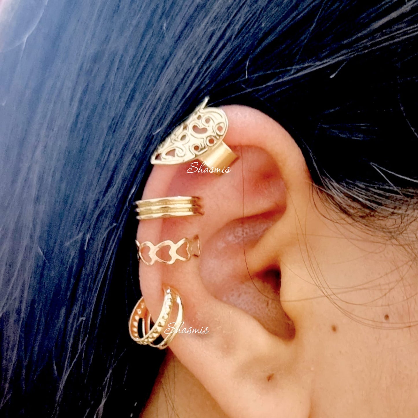 Single Gold Plated Earrcuff