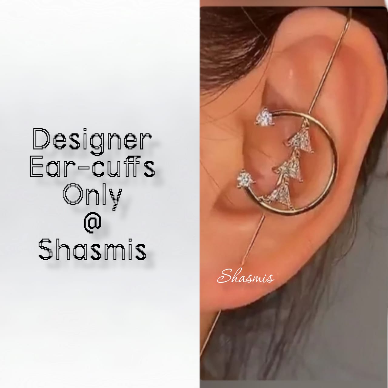 Halfmoon Golden Diamond Earcuff