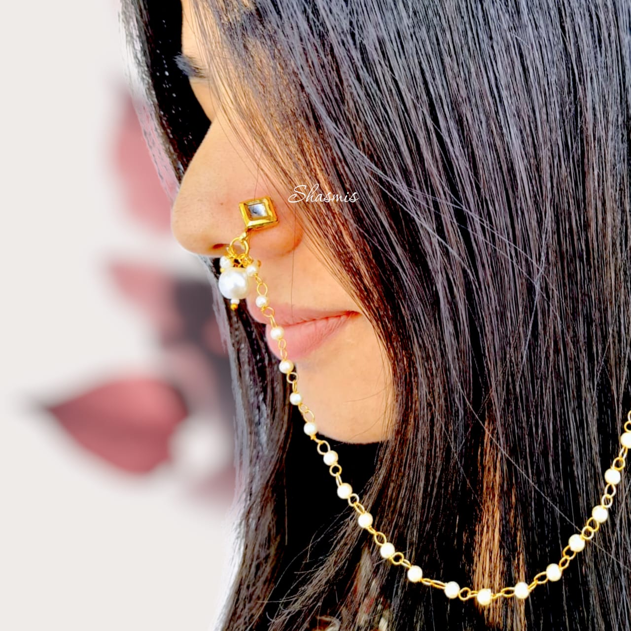 Golden Pearl Nath Press/Non-Pierce Nose Pin