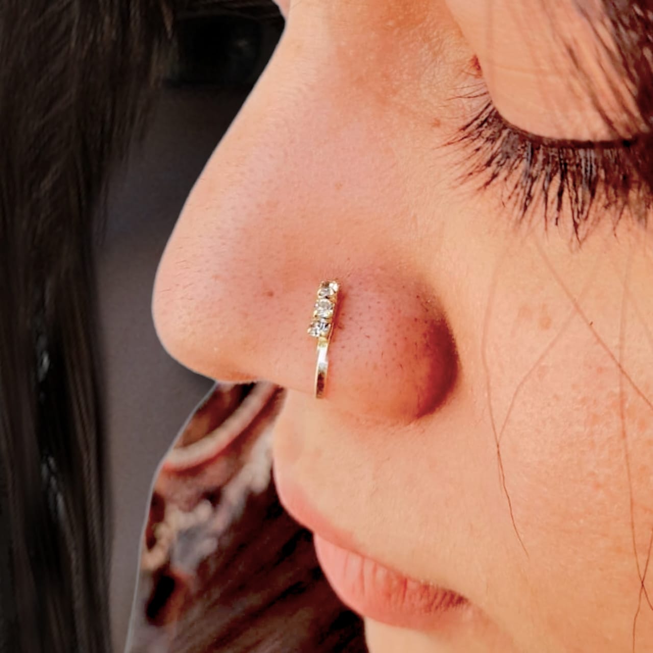 Tiny Gold Plated Press/Non-Pierce Nose Pin