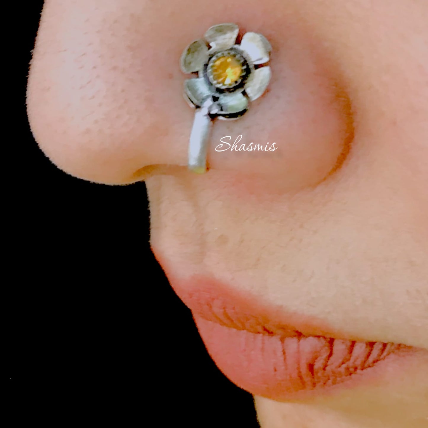 Yellow Flower Non-pierced Nose Pin