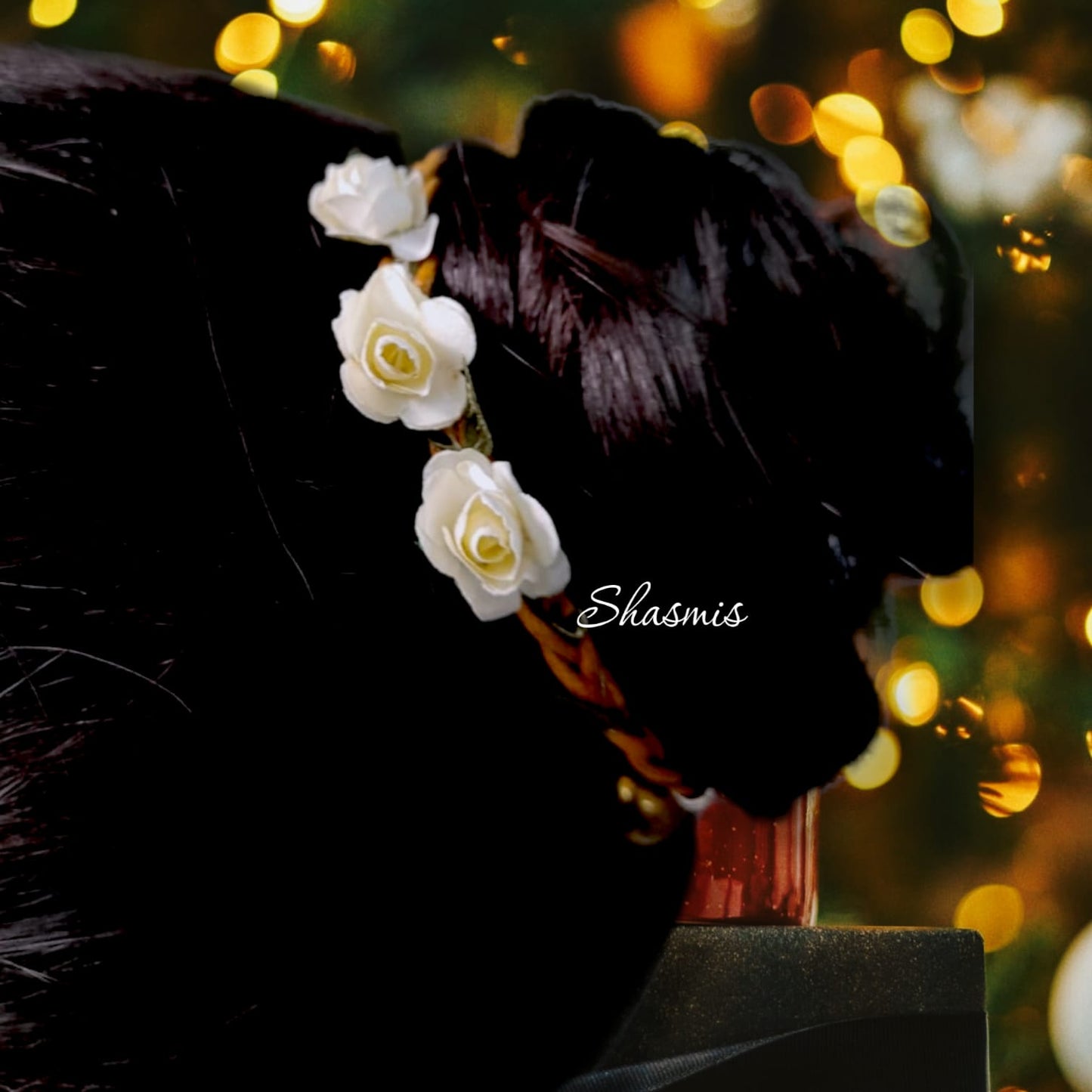 White Artificial Flower Hair Pin