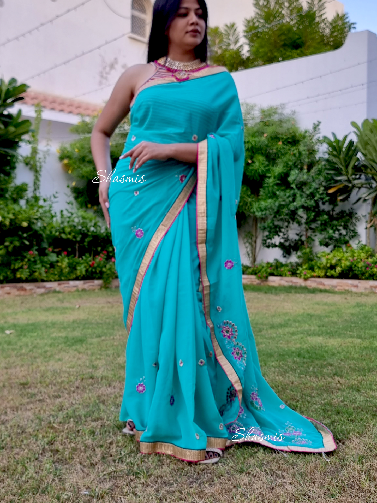 Flower Design Silk Saree