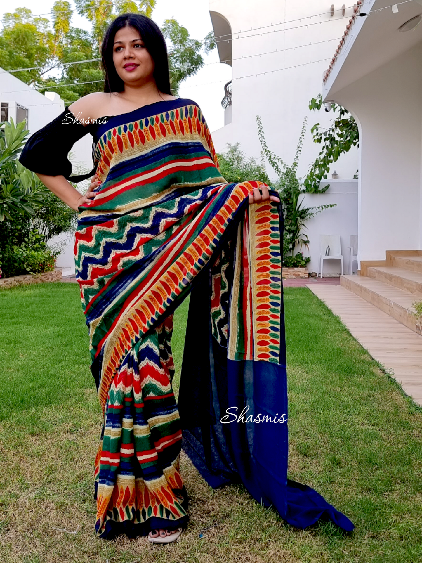 Multicolor Georgettee Saree