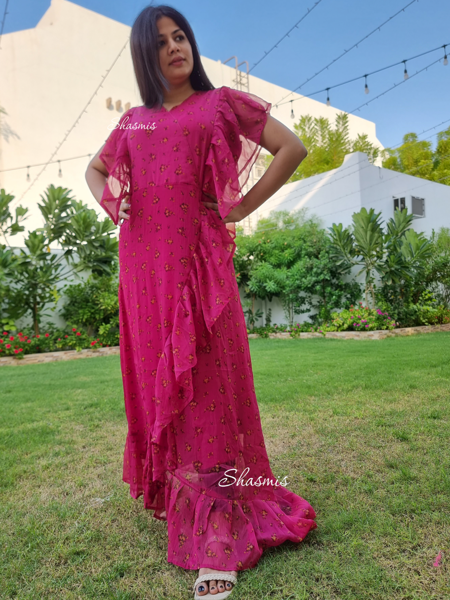 Pink Shifon Dress, For Size 42