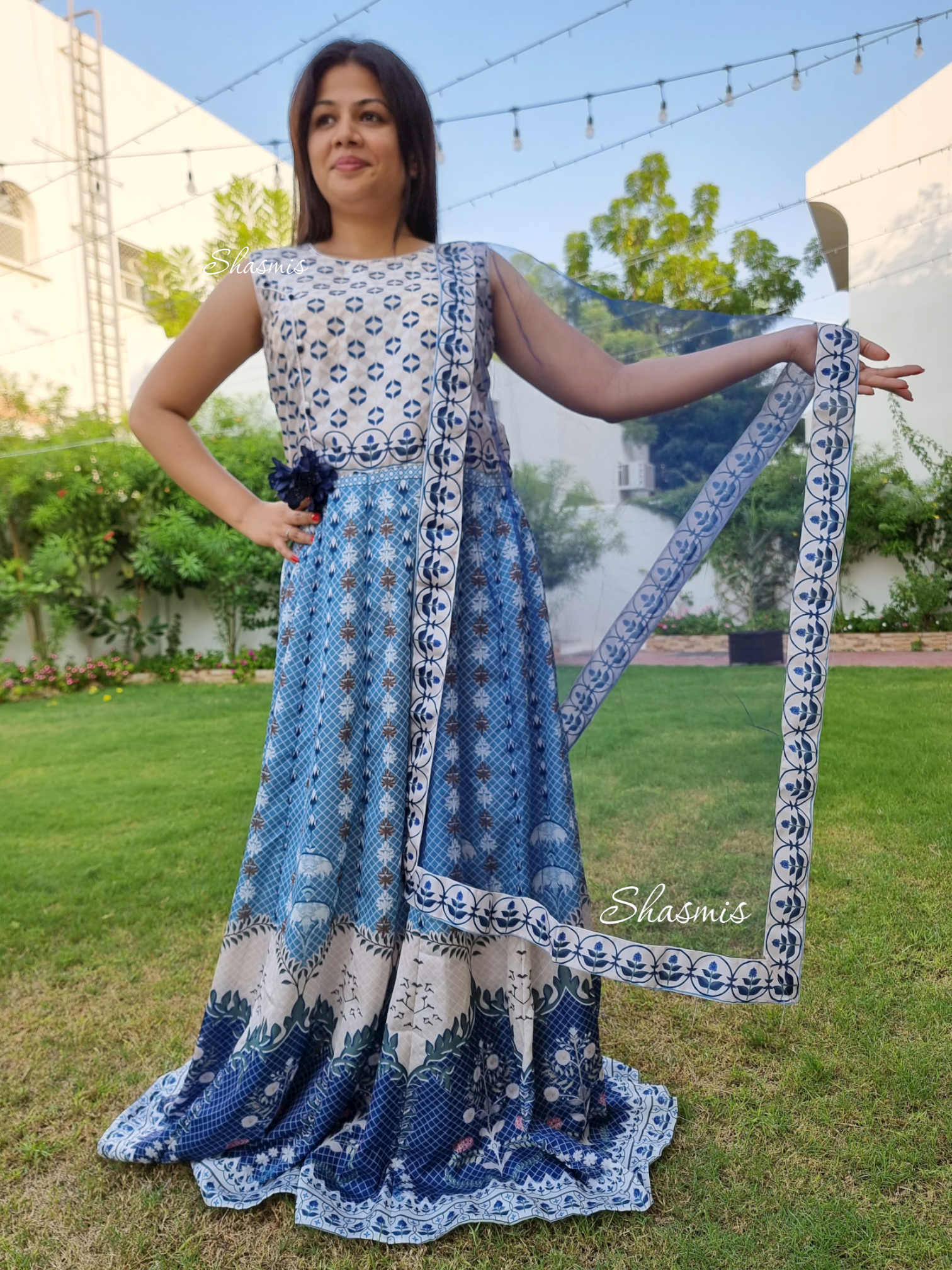 Heavy Satin Silk Trendy Gown With Cancan Comes With The net Dupatta
