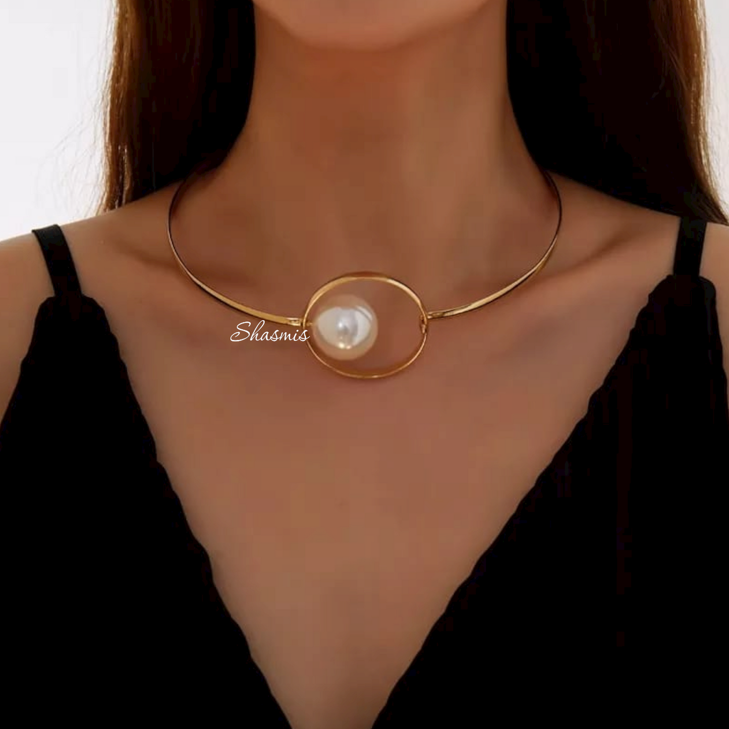 Ring Pearl neck Choker