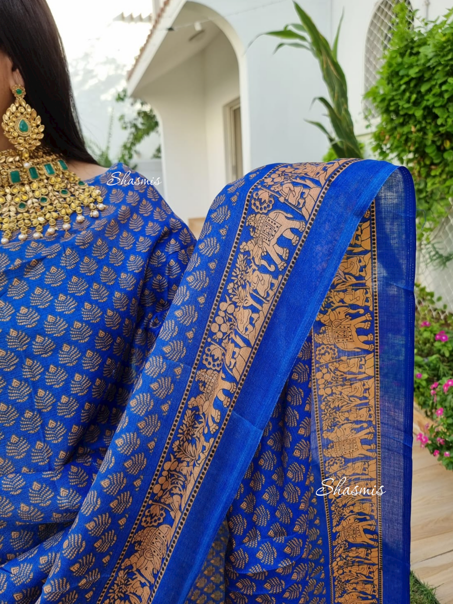 Blue Color Satin Silk Saree