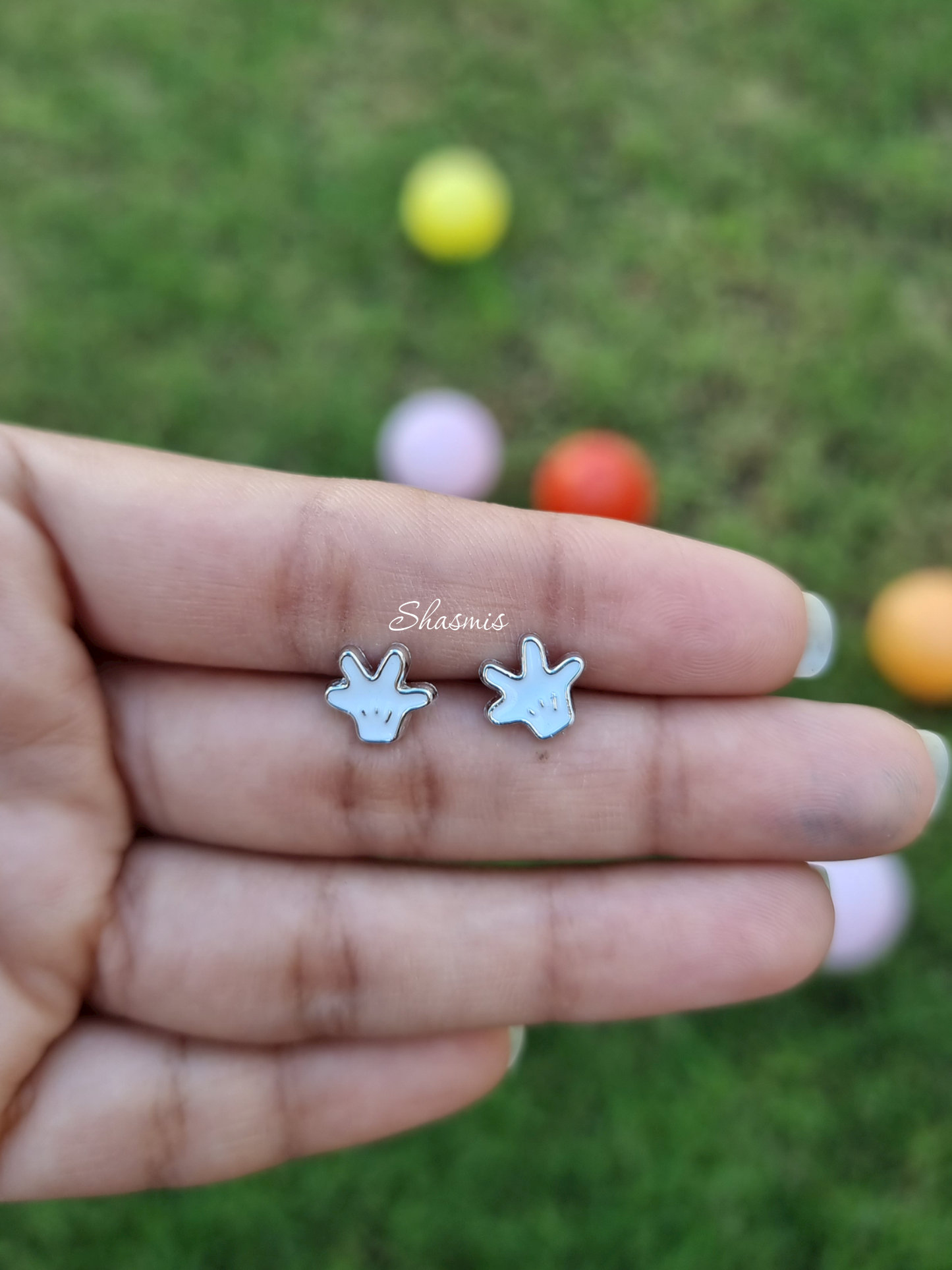 White Color Design Earrings For Kids, Packed In Gift Box