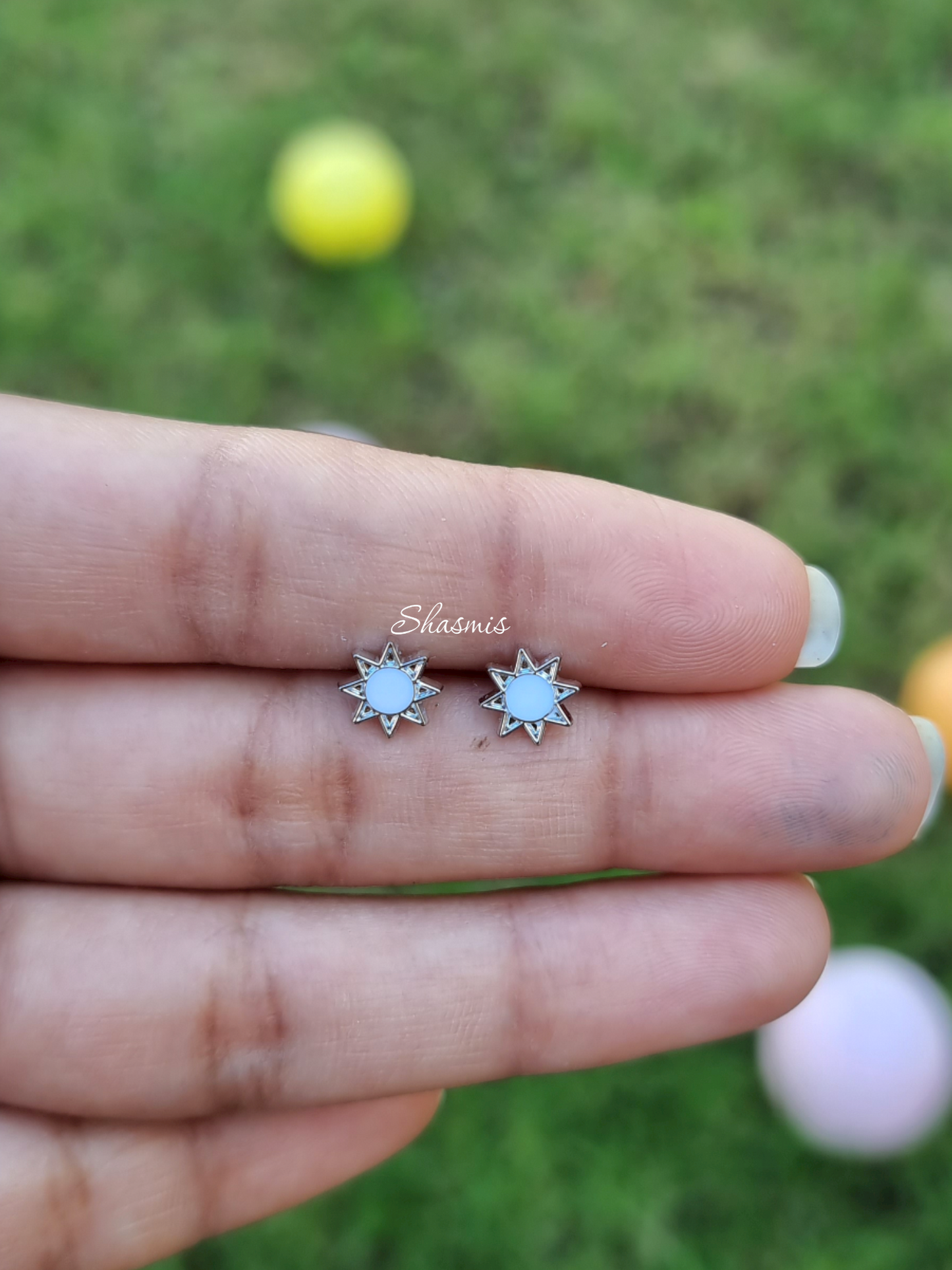 White Color Star Design Earrings For Kids, Packed In Gift Box