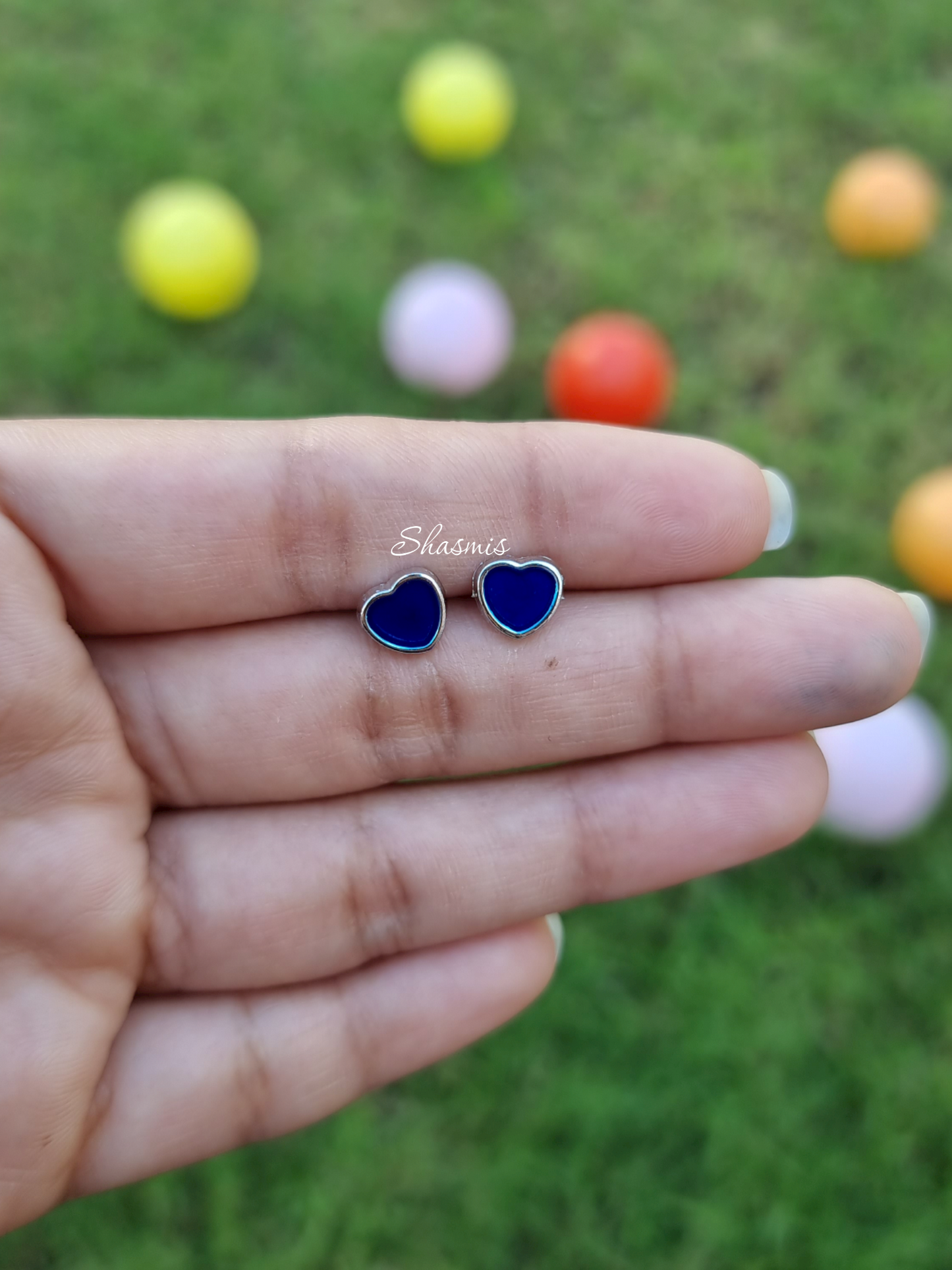 Blue Color Heart Shape Earrings For Kids, Packed In Gift Box
