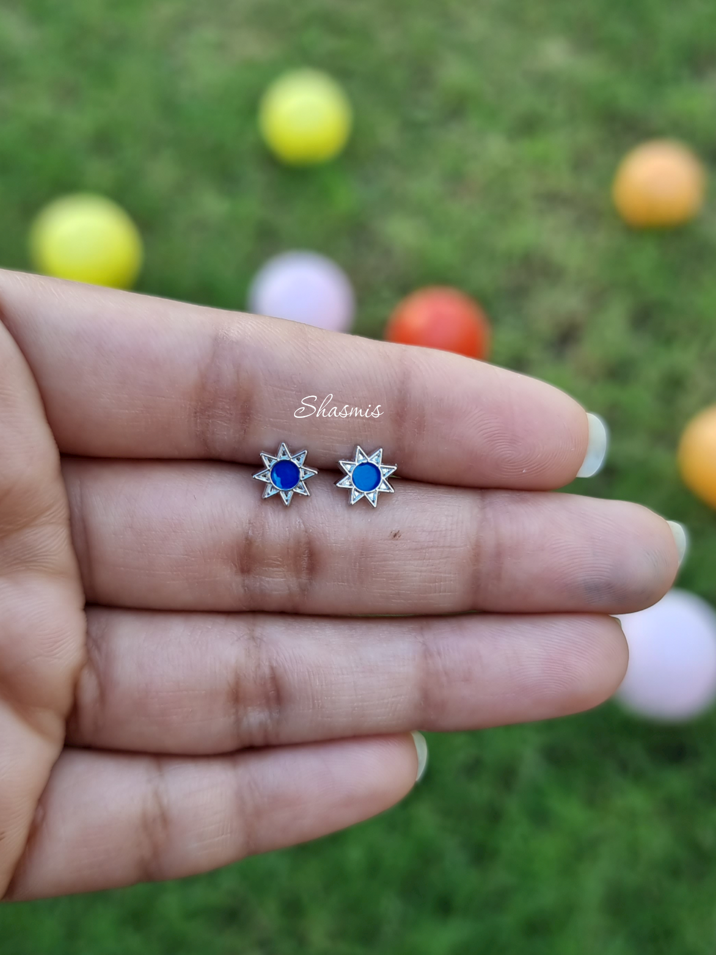 Blue Color Star Design Earrings For Kids, Packed In Gift Box