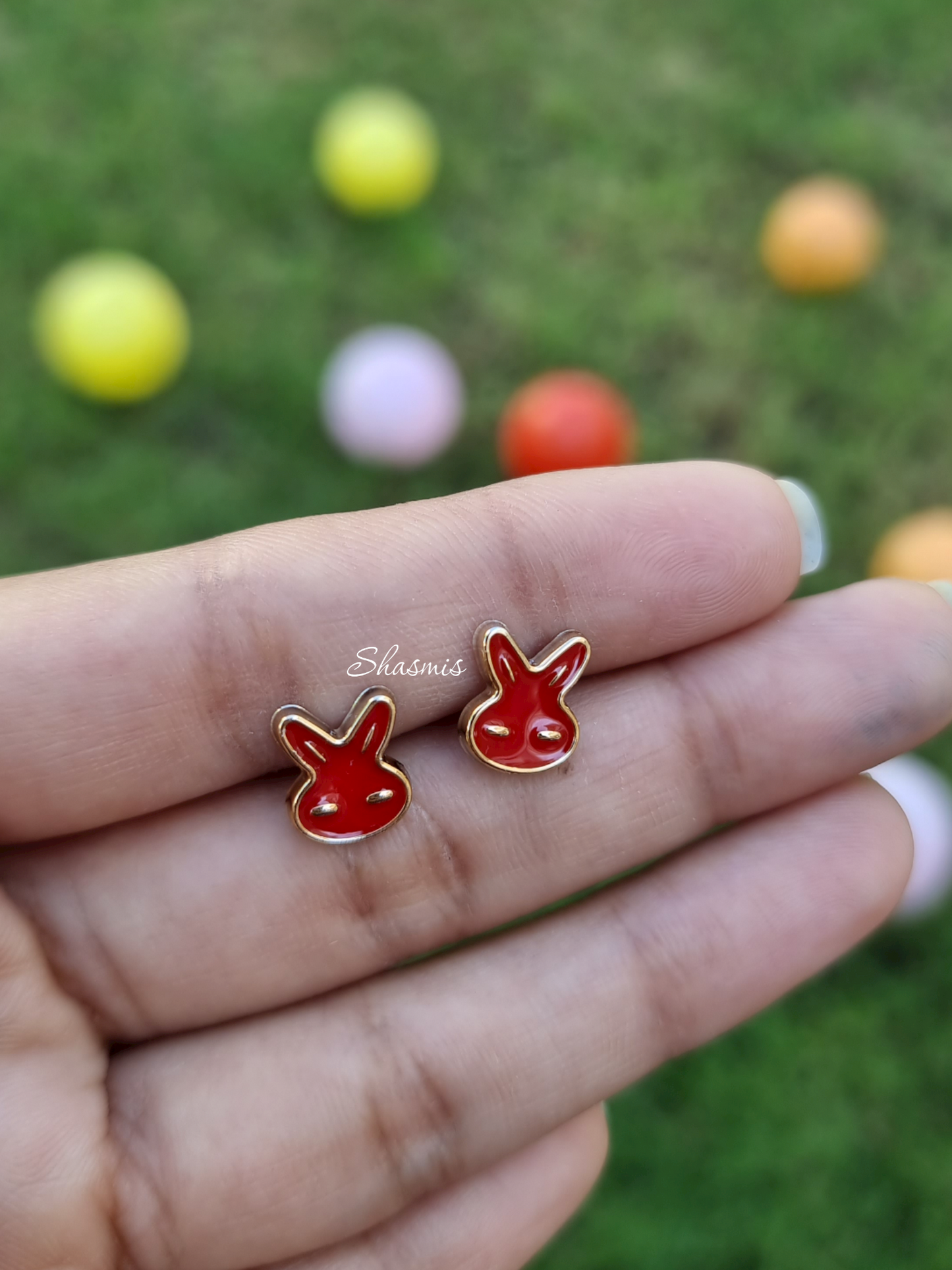 Red ColorTeddy Bear Earrings For Kids, Packed In Gift Box