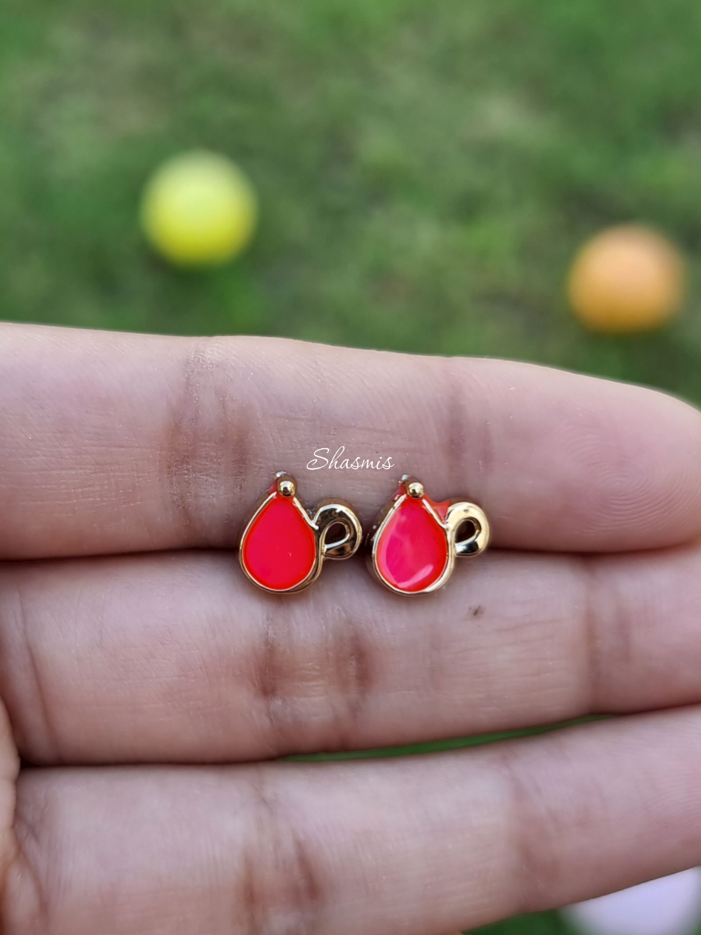 Neon Pink Swan Design Earrings For Kids, Packed In Gift Box