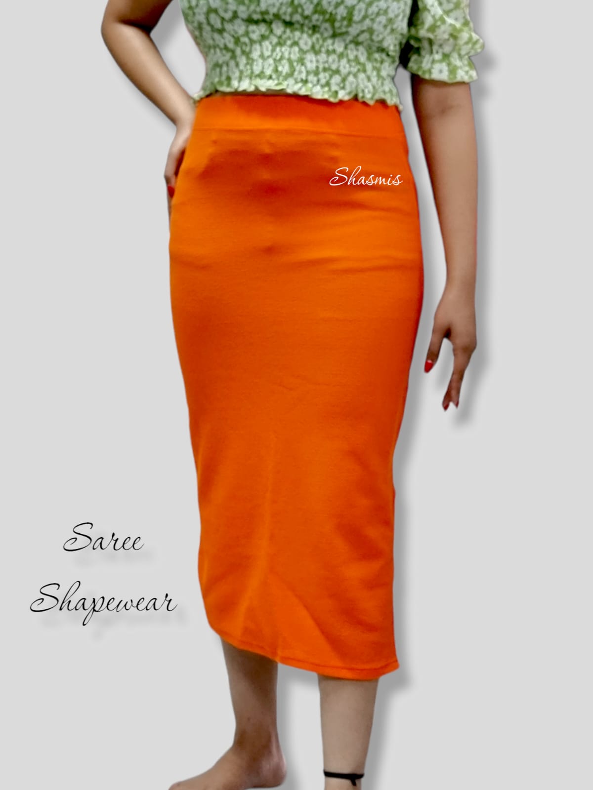 Orange Color Saree Shapewear With Side Slit