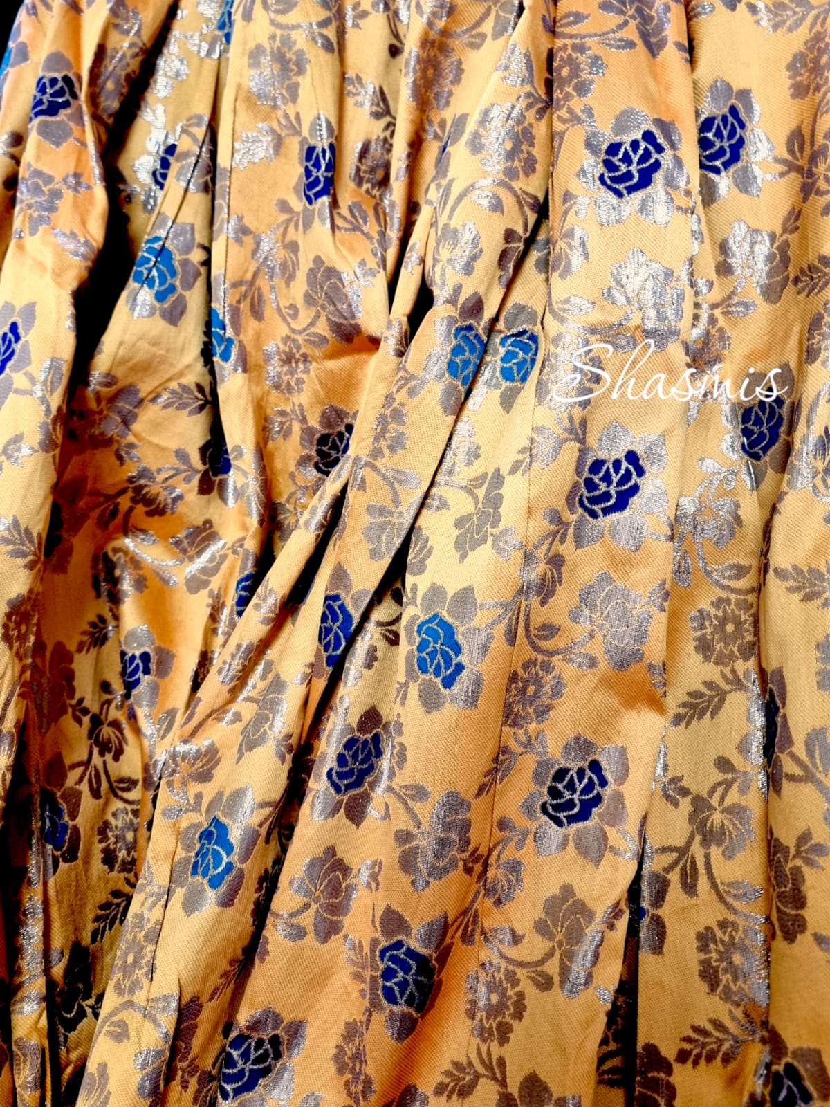 Silk Fabric With Zari Work Material