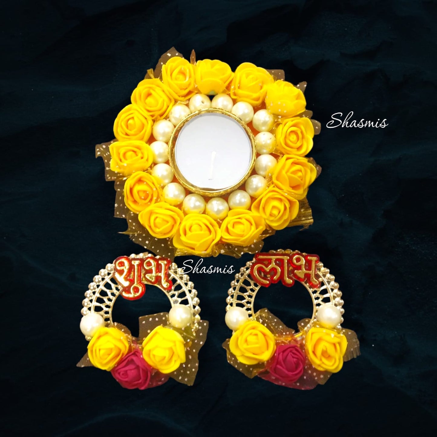 Artificial Candle Holder With Subhlabh