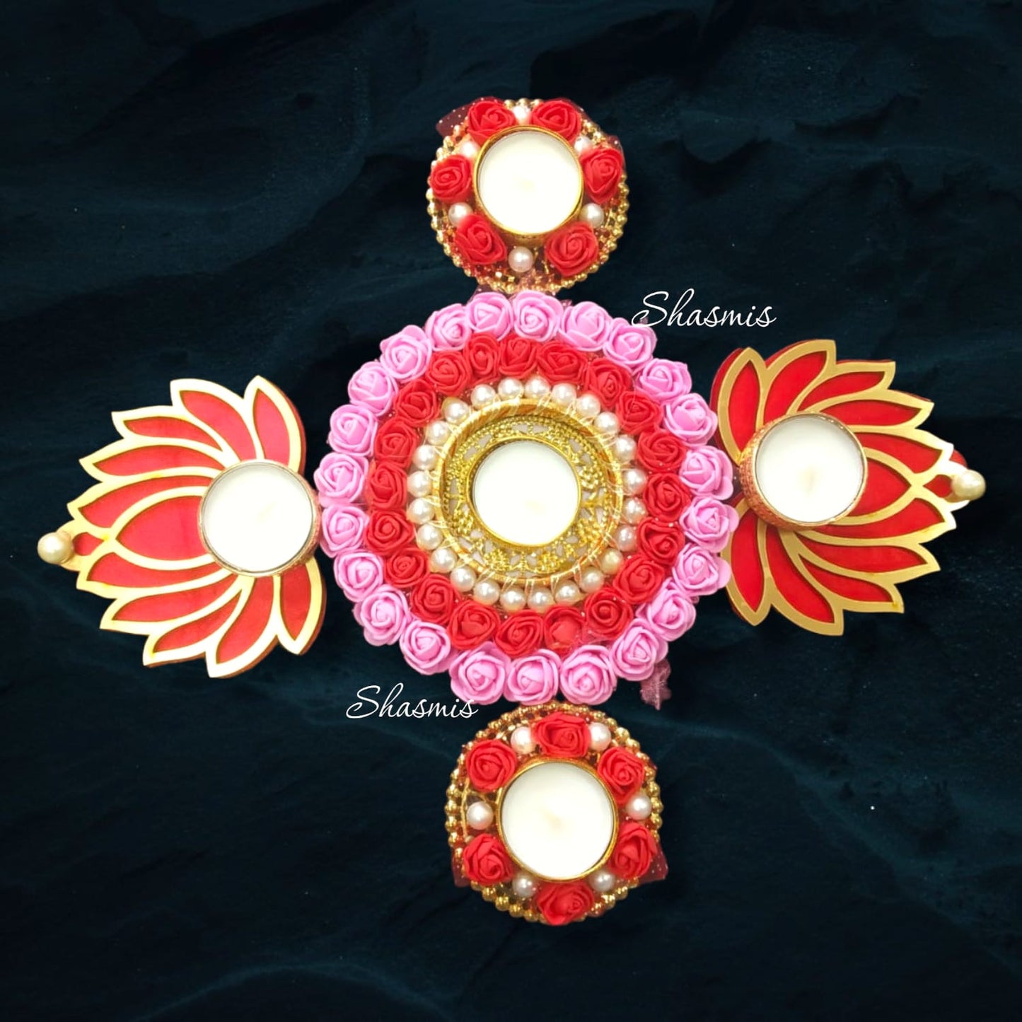 Lotus Design Candle Holder Set of 5