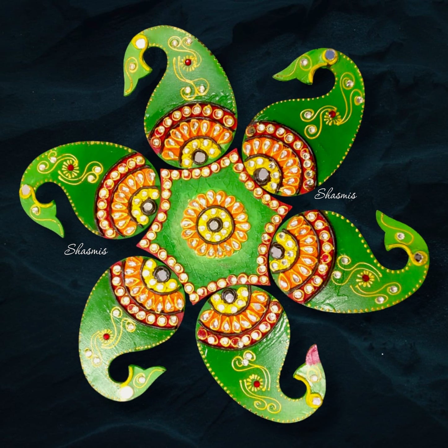 Wooden Rangoli Design