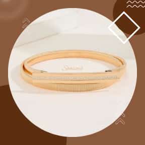 Simple Straight Buckle Golden Plating Belt