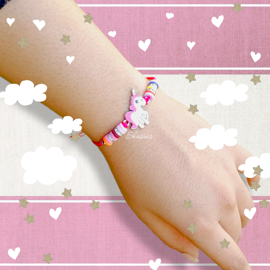 Little Unicorn With Beads Bracelets For Kids,