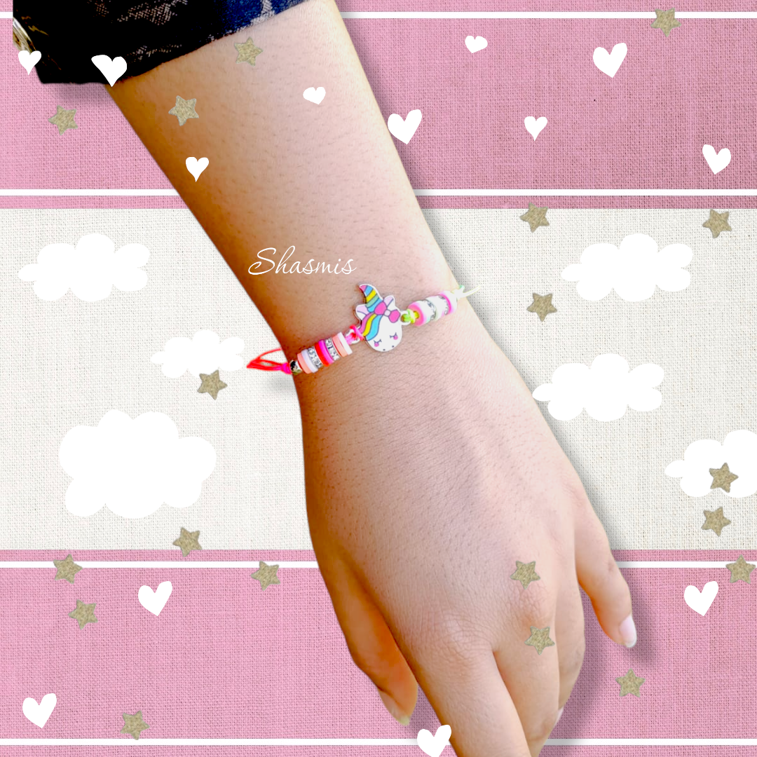 Little Baby Cute Face With Uniron Head Bead Bracelets For Kids,