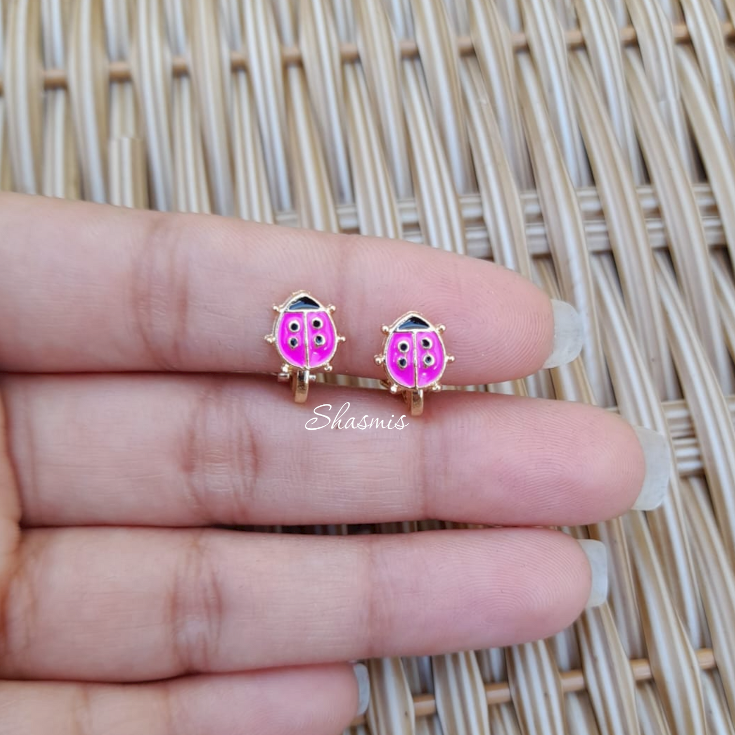 Lady Bug Earrings For Kids, Packed In Gift Box