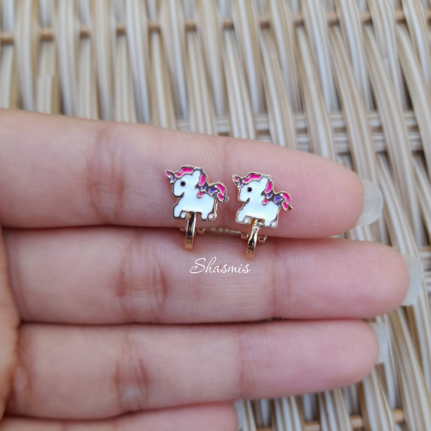 Tiny Unicorn With Short Tail Earrings For Kids, Packed In Gift Box