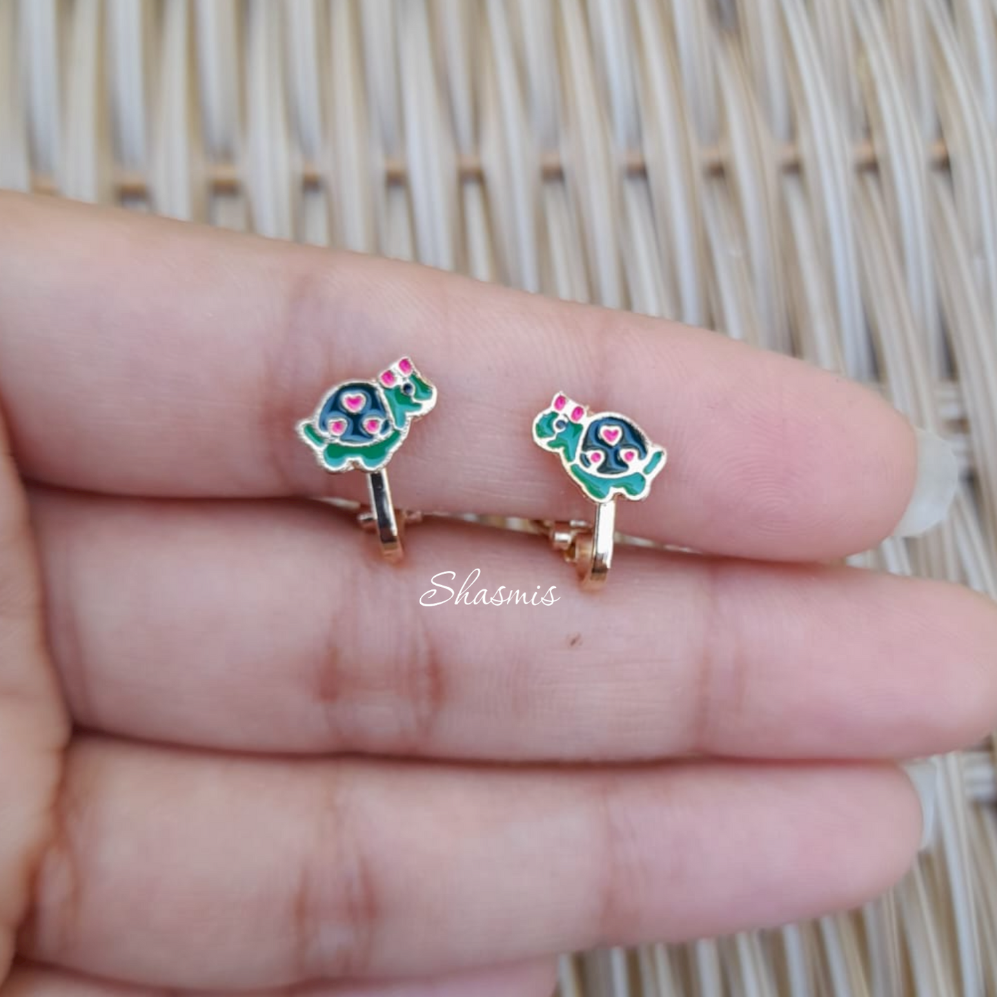 Tortoise Earrings For Kids, Packed In Gift Box