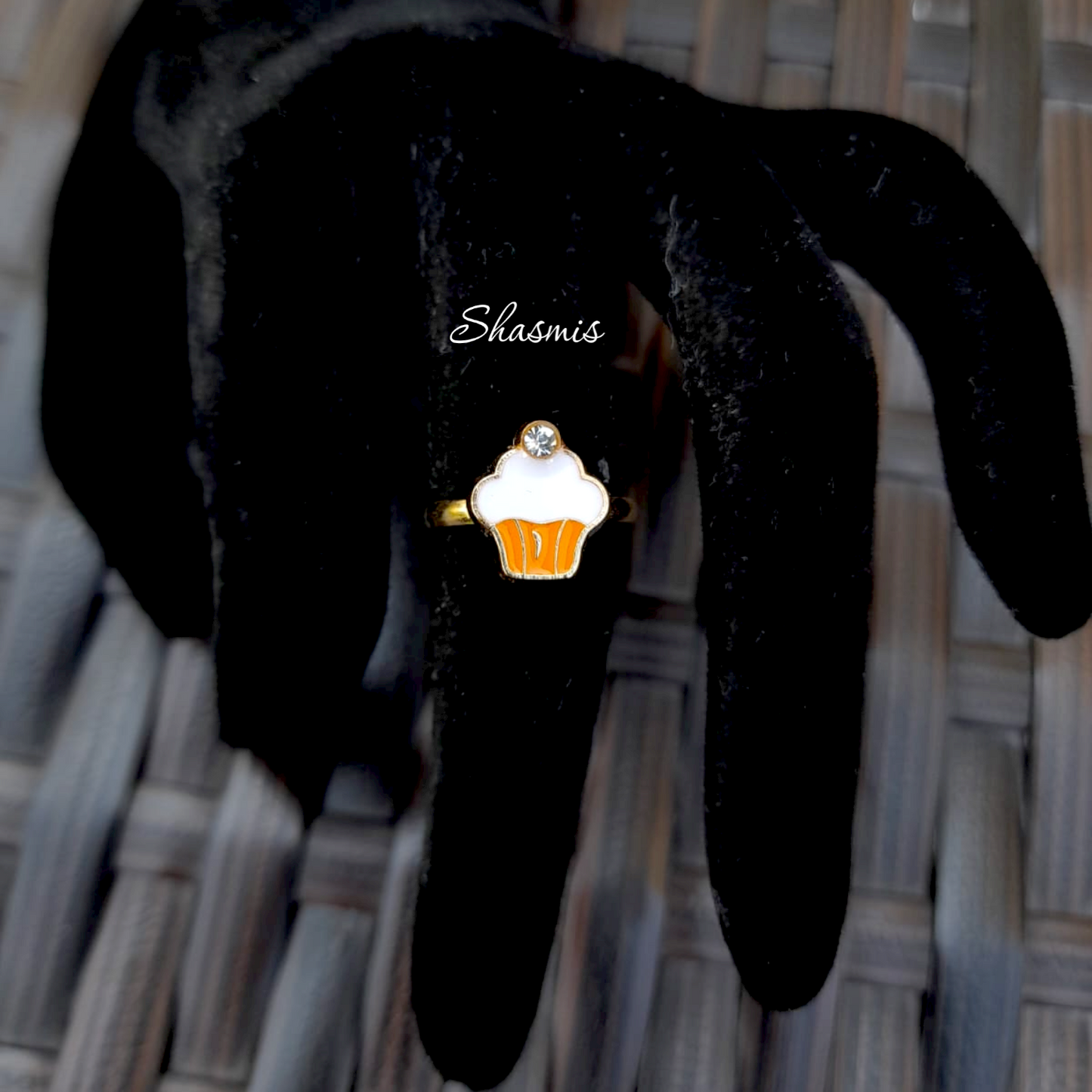 Orange Color Cupcake Ring For Kids, Packed In Gift Box