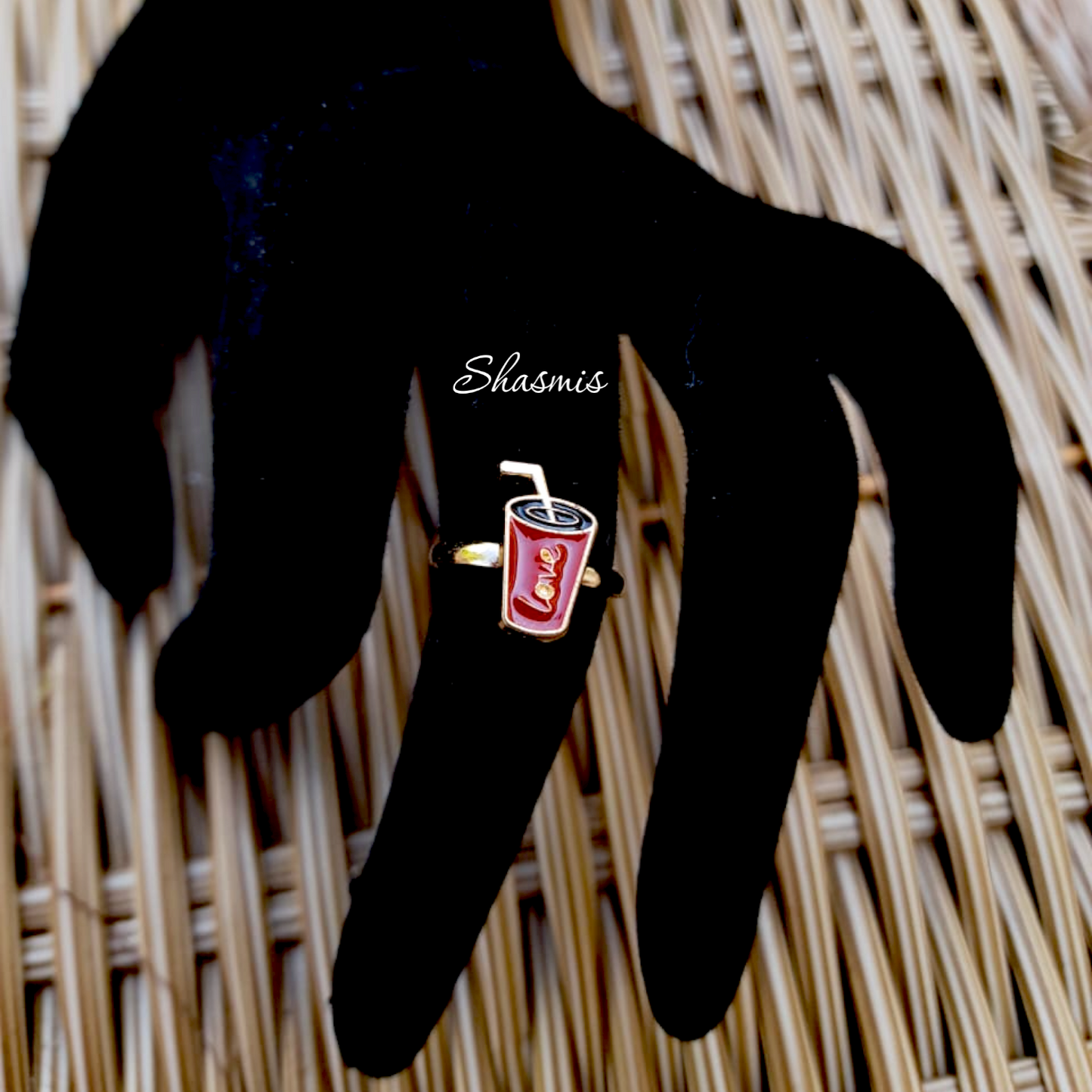 Juice Shape Ring For Kids, Packed In Gift Box With Straw